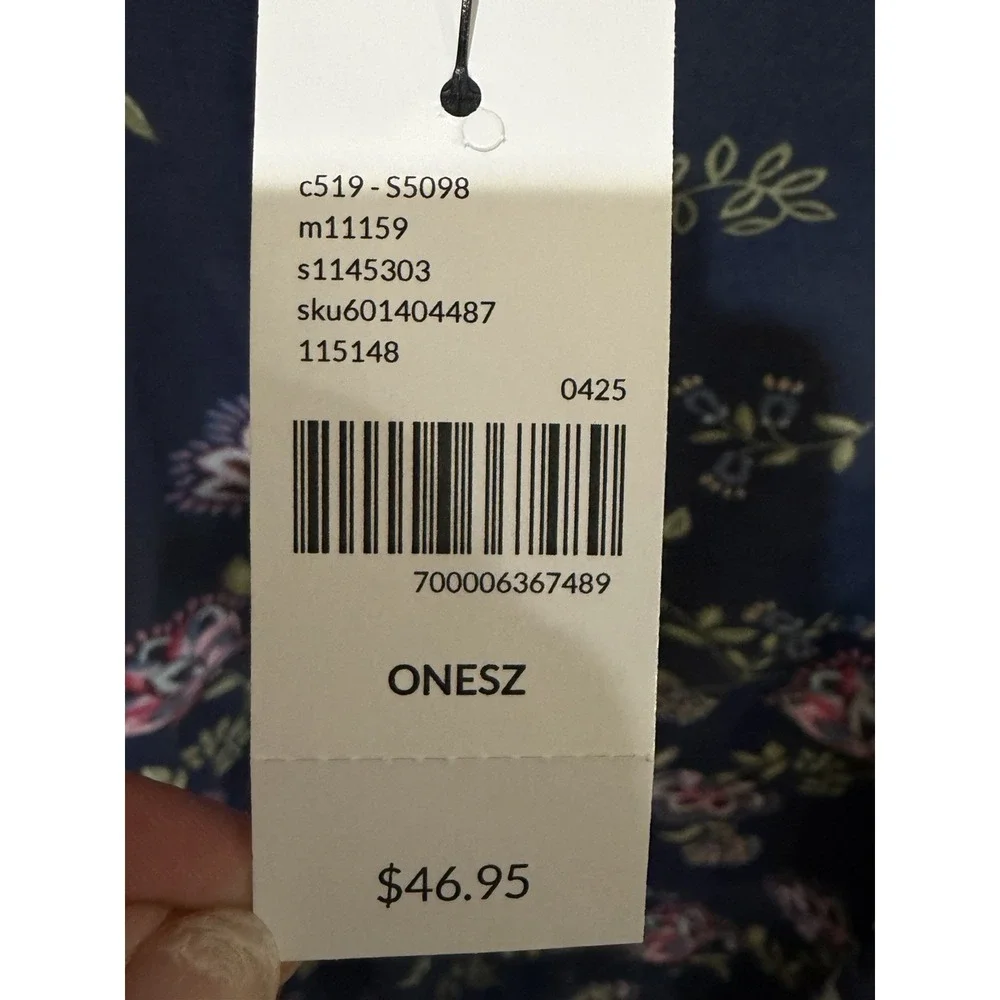 NWT Lane Bryant Navy Floral Chiffon Kimono One Size Sheer‎